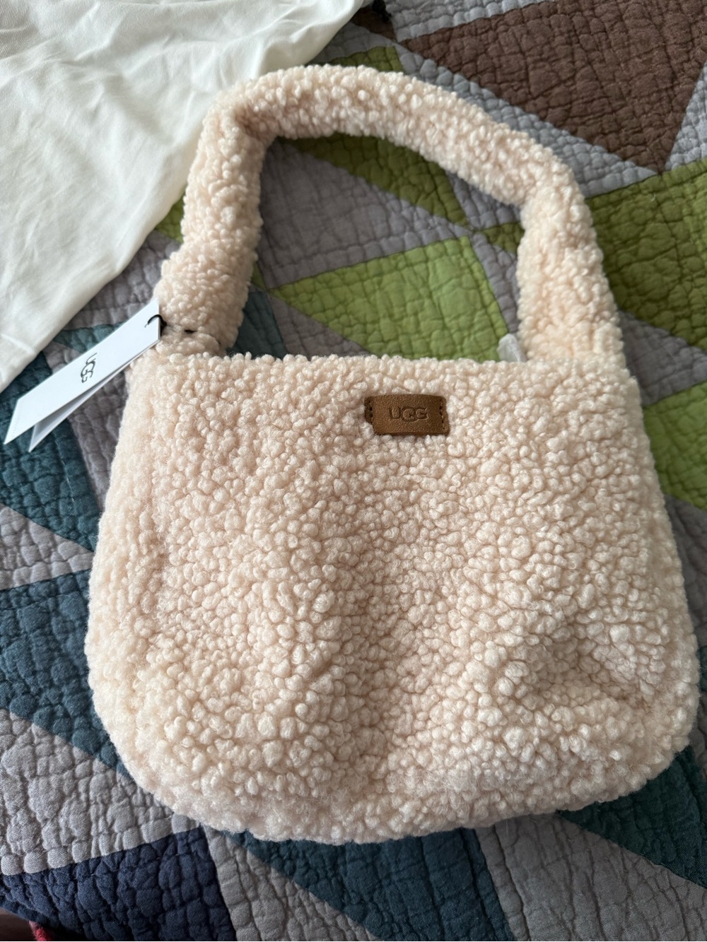 UGG Plush Shearling Tote Bag - Cream